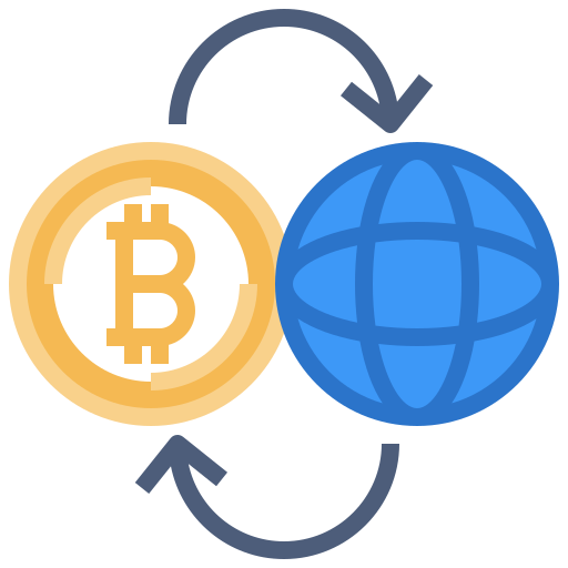 Bitcoin and world wide web icon